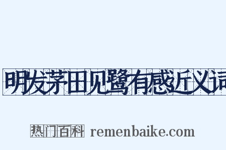明发茅田见鹭有感近义词是什么意思的图片